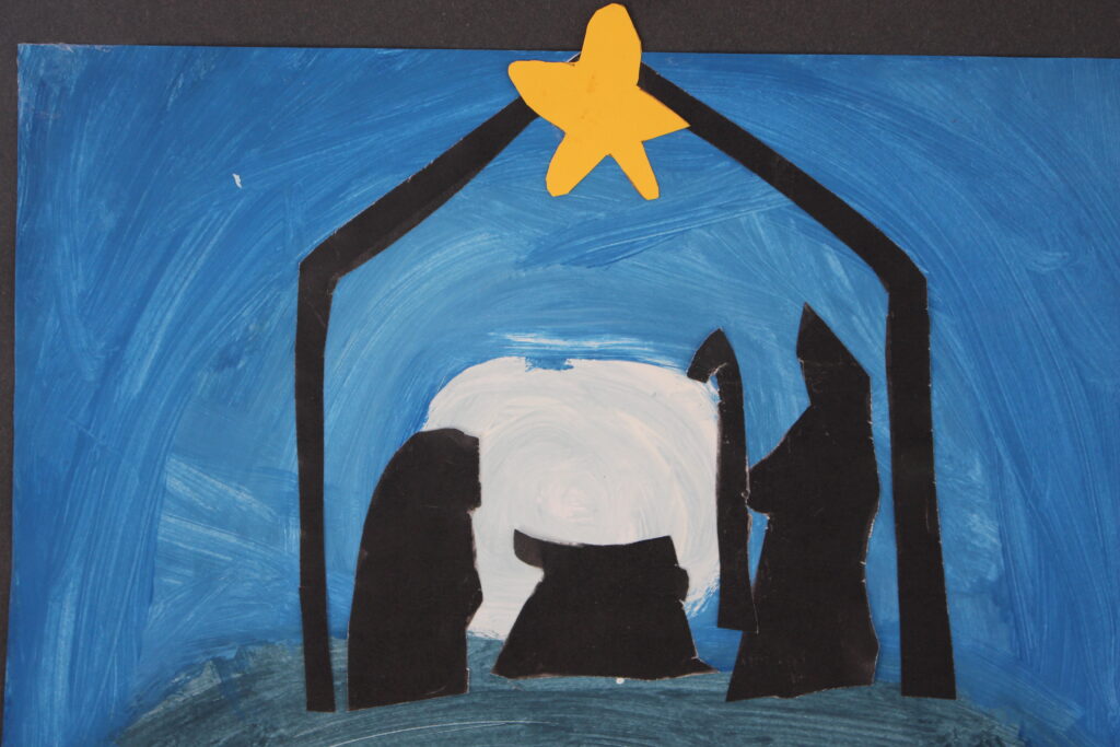 a painting of a stable